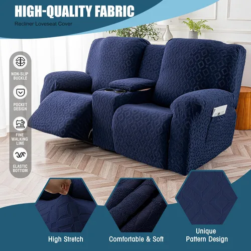 Vista 214 de Gennia Funda Impermeable para Silla Reclinable, Fundas Elásticas para Sofá Reclinable con Bolsillos, Fundas Lavables para Silla Reclinable Lazy Boy