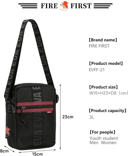 Vista 9 de FIREFIRST Evangelion Festival Crossbody Shoulder Bags for Fashion Women Men purse