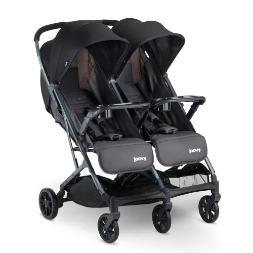 Vista 13 de Joovy Kooper RS2 - Cochecito doble ligero de viaje con bandejas dobles para aperitivos, plegado con una sola mano, asientos reclinables