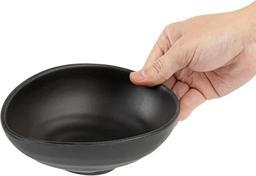 Vista 9 de Restaurantware Voga - Cuencos de melamina de 15 onzas, 2 cuencos redondos Pho, pequeños, de forma libre, cuencos profundos de melamina negra