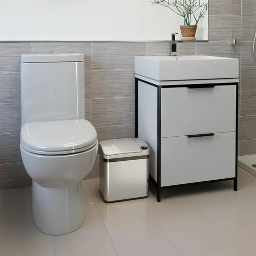 Vista 5 de iTouchless Latas de cocina con sensor automático sin contacto de 13 galones y 2.5 galones con sistema de control de olores, acero inoxidable