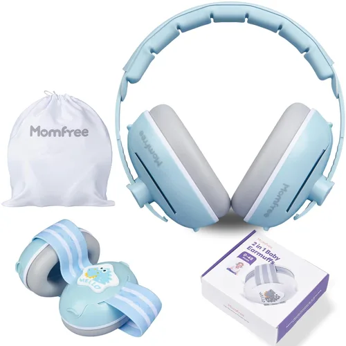 Vista 12 de Orejeras 2 en 1 para bebés, protección auditiva para bebés y niños Rosa panda
