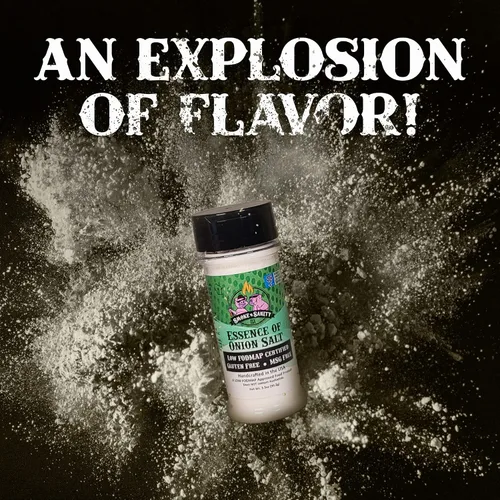 Vista 6 de Smoke n Sanity Essence of Onion Salt - Certificado bajo en FODMAP - No contiene ajo - Condimentos bajos en FODMAP. Certificado sin gluten