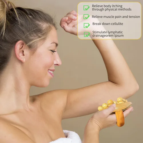 Vista 7 de Herramientas de masaje de terapia de madera, masajeador de drenaje linfático para moldear el cuerpo, kit de maderoterapia, masajeador de celulitis