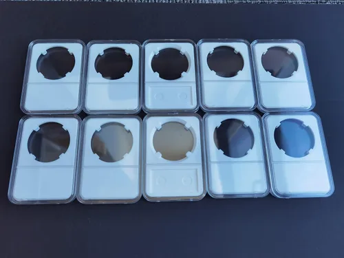 Vista 2 de 10 unidades de soporte para exhibición de losa de monedas, almacenamiento de 1.299 in, uso para águilas americanas doradas y platino de 1 onza