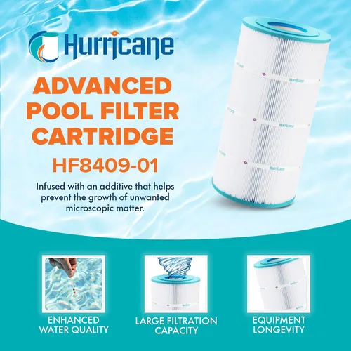 Vista 2 de Hurricane Filtros HF8409-01 Cartucho de filtro avanzado para piscina - Reemplazo para PA90, Unicel C-8409, Filbur FC-1292