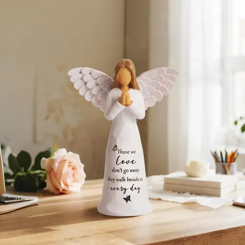 Vista 2 de Regalos de Simpatía para Pérdida de un Ser Querido, Figurina de Ángel Memorial de 15 cm Hecha a Mano, Regalos Conmemorativos para Pérdida de Mamá