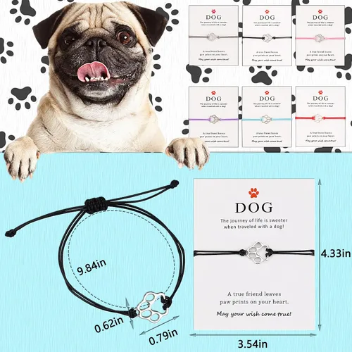 Vista 37 de PLwelth Pulseras de perro de cachorro para mujeres y hombres, regalos conmemorativos para amantes de las mascotas, regalos de amistad para ella, sus