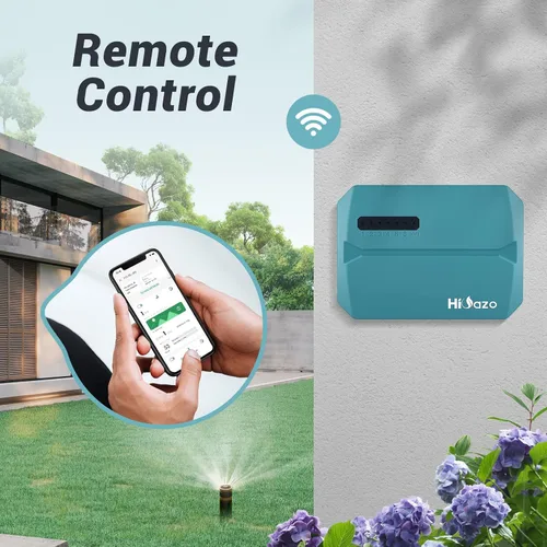Vista 3 de Controlador de aspersor inteligente de 6 zonas, controlador de riego WiFi para interiores, APP gratuita, compatible con sensor de lluvia, ajuste
