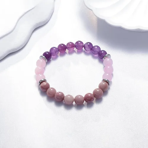 Vista 5 de Pulseras curativas para mujeres, cuentas de yoga antiansiedad, alivio del estrés, pensamientos curativos, pulseras de relajación, aromaterapia