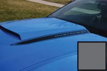 Vista 4 de Pegatina gráfica para Ford Mustang Hood Spear Cowl Stripe - LOB (compatible con 2010-2012) [Juego de 2 unidades), Negro (Mate)