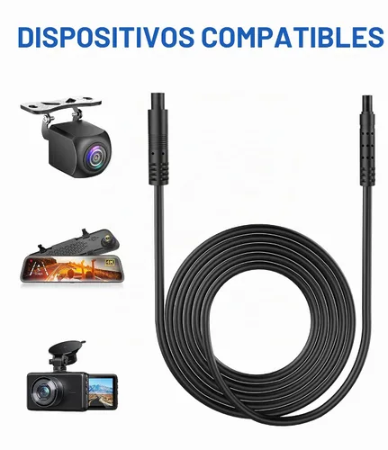 Vista 6 de Cable de Extensión para Cámara de Respaldo de 4 Pines, (5 Pies 4P) Cobre Puro Blindaje Más Grueso Cable de Extensión de Cámara de Vista Trasera