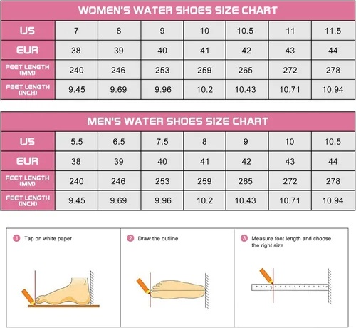 Vista 6 de SIPUHK Womens Mens Water Shoes Quick Dry Slip-on Barefoot for Swim Surf Diving Beach Pool Aqua Sports Walking Yoga