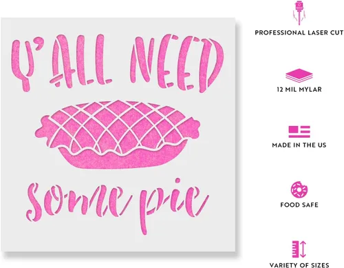Vista 2 de Yall Need Pie Stencil - Captura la esencia del otoño en diseños, plantilla de otoño