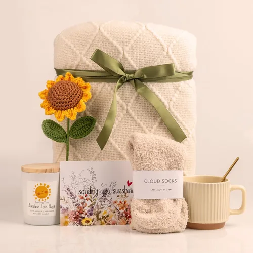 Vista 5 de Anforsun Cestas de regalo únicas para mujeres con diseño de girasol, diseño de girasol, diseño de girasol, ideal para regalar a tu mejor amiga