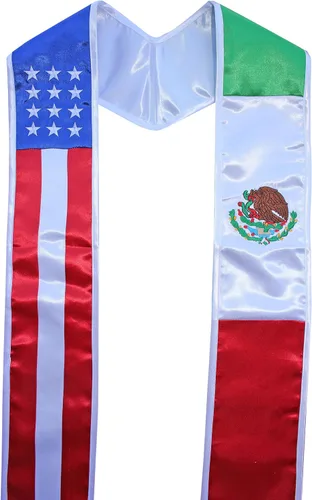 Vista 2 de Cinta de graduación con la bandera de país y Estados Unidos