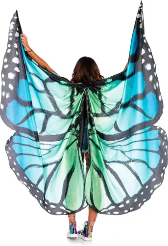 Vista 2 de Leg Avenue, capa de mariposa monarca para festival, para mujer.