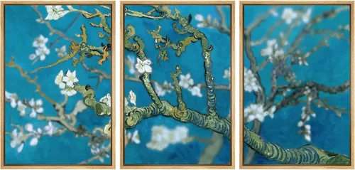 Vista 154 de wall26 Lienzo enmarcado para pared, juego de arte con flores de almendra de Vincent Van Gogh, naturaleza, ilustraciones de área silvestre, bellas