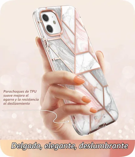Vista 3 de i-Blason Cosmo Series - Funda para iPhone 11 (versión 2019), funda protectora delgada de cuerpo completo con protector de pantalla integrado Mármol