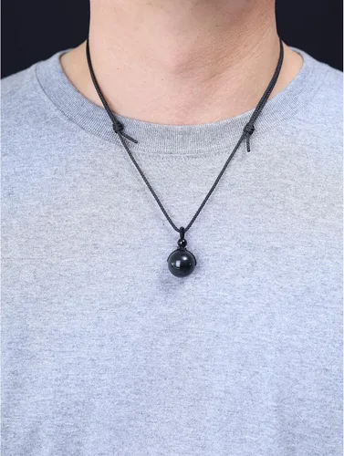Vista 3 de COAI Collares con colgante de cuentas de piedra para parejas para él y ella, Piedra