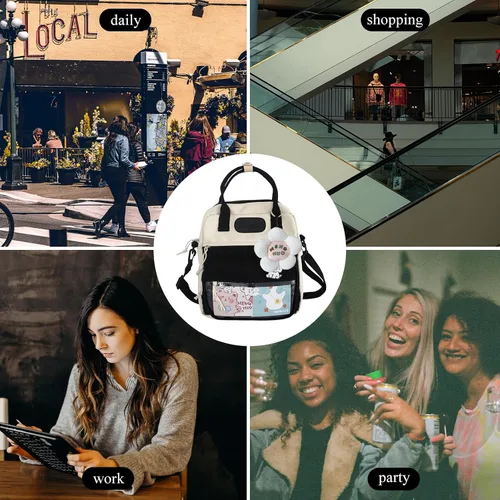 Vista 7 de Extolove Linda bolsa de mensajero, mochila kawaii, bolsa cruzada japonesa bolsa estética bolsa Ita bolsa con accesorios Kawaii