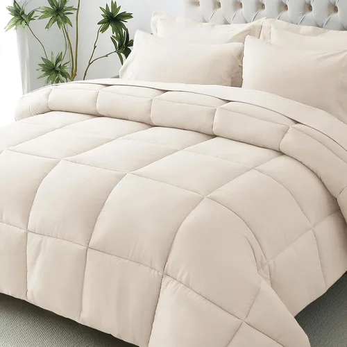 Vista 53 de JOLLYVOGUE Juego de edredón individual XL, cama ultrasuave en una bolsa, tamaño individual XL, 5 piezas, juego de ropa de cama certificado Oeko-TEX