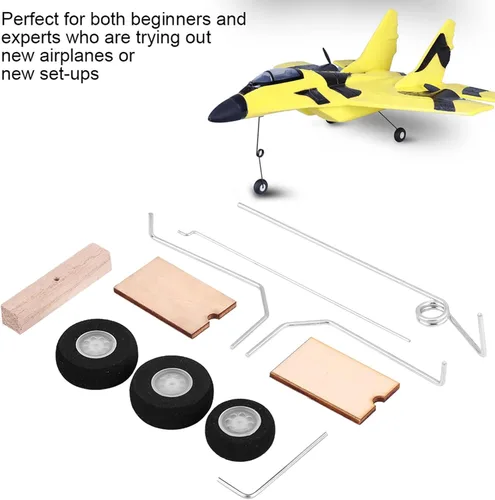 Vista 8 de Equipo de aterrizaje de ala fija de avión RC, juego de ruedas de aleación de aluminio ligero, kit de aterrizaje fácil de instalar para escuelas