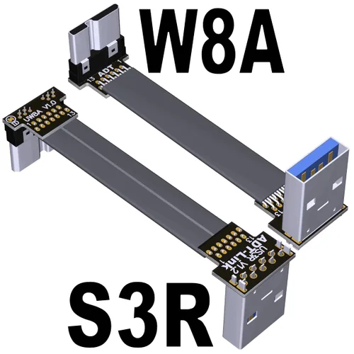 Vista 2 de ADT-Link - Cable plano USB 3.0 tipo A macho a Micro-B macho, blindaje EMI, FPC USB 3.0 Micro B conector de ángulo de 90 grados hacia arriba hacia