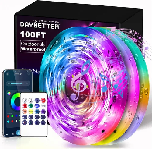 Vista 12 de DAYBETTER Tira de luces LED de 16.4 pies que cambian de color impermeable con control remoto