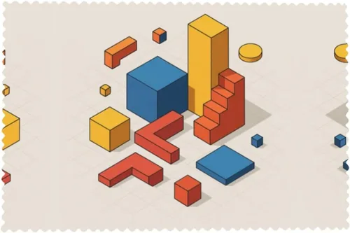 Vista 8 de Juego de 4 manteles individuales rectangulares, resistentes al calor 3D isométricos impresos para cocina y comedor