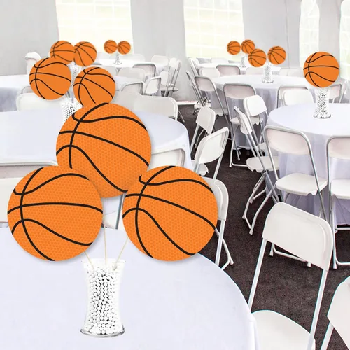 Vista 5 de Big Dot of Happiness Nothin' but Net – Baloncesto – Decoraciones DIY Baby Shower o Cumpleaños Elementos esenciales para fiestas grandes – Juego de 20