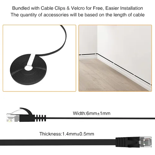 Vista 6 de Cable Ethernet Cat6 de 15 pies, resistente de alta velocidad 26AWG, 2000 Mhz con conector RJ45 chapado en oro, resistente a la intemperie S/FTP