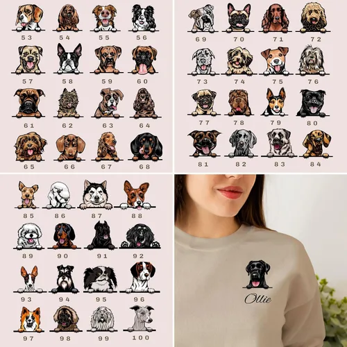 Vista 5 de Sudadera personalizable con cara de raza de perro para mujer, sudadera personalizada Golden Retriever, Blanco, Mediana