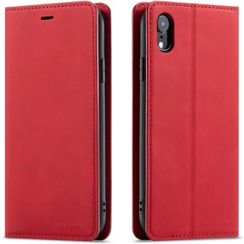 Vista 11 de QLTYPRI Funda tipo cartera para iPhone XR, 3 tarjeteros, color azul