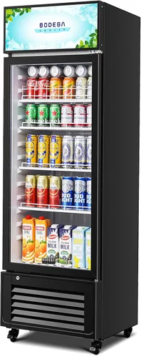 Vista 10 de Refrigerador y enfriador de bebidas comercial BODEGA BODEGACOOLER, refrigerador comercial para mercancía con luz LED suave, estantes ajustables