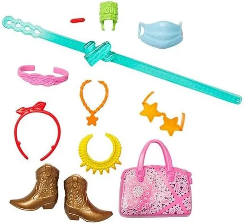 Vista 2 de Barbie Accesorios Western Pack con 11 piezas de narración de historias para muñecas Barbie