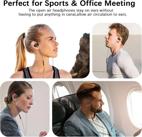 Vista 6 de Auriculares USB C de oreja abierta para Samsung S26 Ultra S25 FE S23 A17 Negro
