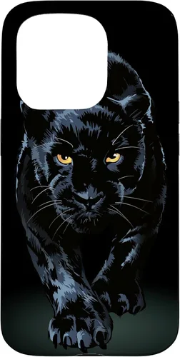 Vista 14 de iPhone 16 Black Panther Walking Toward Shadow - Estuche de regalo para amantes de los gatos salvajes