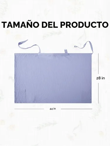 Vista 7 de TILLYOU Funda de lactancia de muselina para lactancia materna, 100% algodón transpirable con cuello de arco para mujer, azul