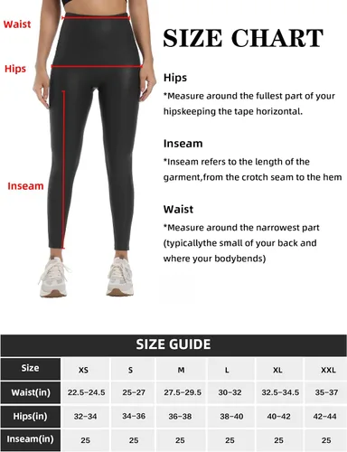 Vista 6 de HARTPOR Leggings de piel sintética para mujer de 25 pulgadas, cintura alta, control de abdomen, pantalones de cuero elásticos al tobillo