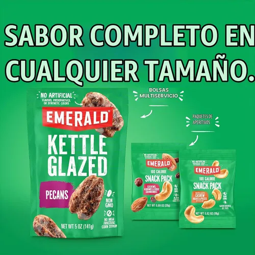Vista 8 de Emerald Nueces Enteras Tostadas y Saladas (Paquete de 1), Bolsa resellable de 5oz, Proteína a Base de Plantas, Certificada Kosher, Sin GMO, No