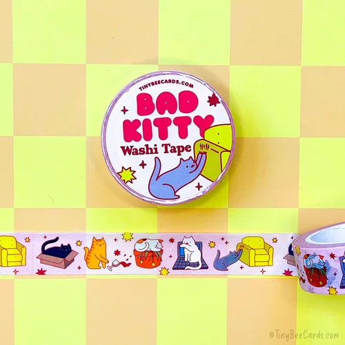 Vista 3 de Tiny Bee Cards Bad Kitty Mischief Washi Tape