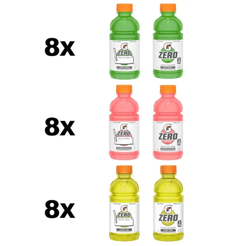 Vista 3 de Gatorade Zero Kids - Paquete variado (manzana, sandía, limón y lima), 12 onzas líquidas (paquete de 24)