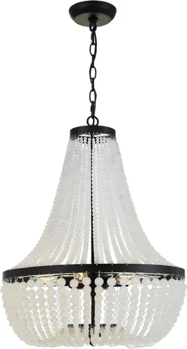 Vista 8 de Crystorama Rylee - Lámpara de araña negra mate de 3 luces Negro