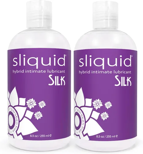 Vista 8 de Lubricante íntimo de seda Sliquid, tamaño de viaje - Lubricante híbrido a base de silicona y agua para mujeres, hombres y parejas, hipoalergénico