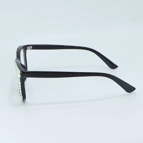 Vista 4 de Gafas de Lectura Cuadradas con Diamantes de Imitación para Mujeres con Bloqueo de Luz Azul para Computadora