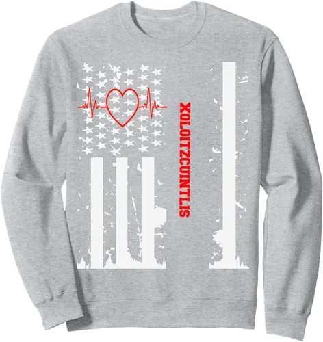 Vista 3 de Perro De Presa Canario Dog Graphic with Vintage USA Flag Sweatshirt
