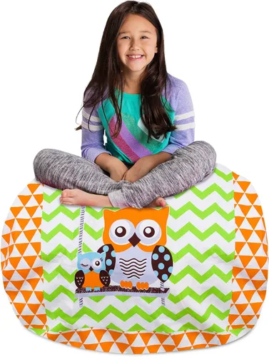 Vista 91 de Posh Creations Funda de puf para niños con almacenamiento para animales de peluche - Organizador de juguetes para niños, Mediano 68.58 cm - Lona