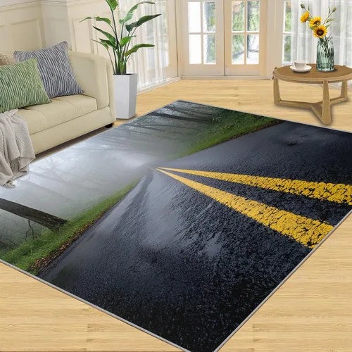 Vista 26 de Autumn Forest Rugs for Bedroom, Lake Forest Area Rug, Landscape Photo Rugs for Living Room, Indoor Non-Slip Rug, Machine Washable Carpet for Front