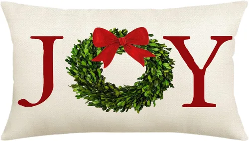 Vista 9 de AOFANGGO Funda de almohada de Navidad de 12 x 20 pulgadas, decoración navideña de árbol de leopardo, funda de cojín rústica para cama, silla, sofá